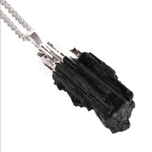 COPY - Black Tourmaline Crystal Reiki Silver Neck…